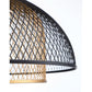 Eurofase Lighting Kenmore 16" Dimmable Integrated LED Metal Black Pendant Light With Black & Gold Metal Mesh Shades