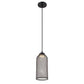 Eurofase Lighting Kenmore 6" Dimmable Integrated LED Metal Black Pendant Light With Black Metal Mesh Shade