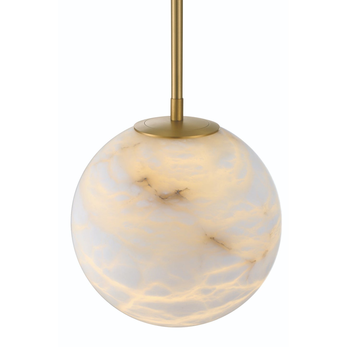 Eurofase Lighting Kepler 12" 1-Light Dimmable Integrated LED Gold Chandelier With White Alabaster Shades