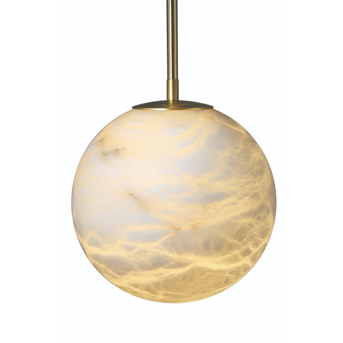 Eurofase Lighting Kepler 12" 1-Light Dimmable Integrated LED Gold Chandelier With White Alabaster Shades