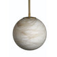 Eurofase Lighting Kepler 12" 1-Light Dimmable Integrated LED Gold Chandelier With White Alabaster Shades
