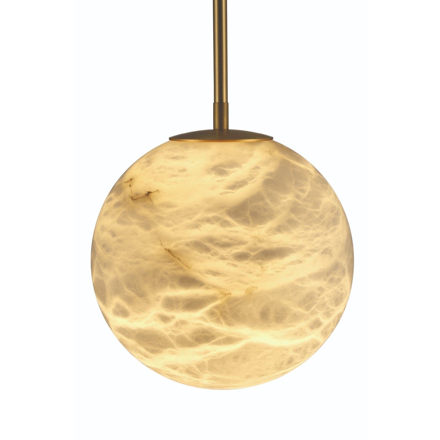 Eurofase Lighting Kepler 12" 1-Light Dimmable Integrated LED Gold Chandelier With White Alabaster Shades