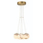 Eurofase Lighting Kepler 18" 7-Light Dimmable Integrated LED Gold Chandelier With White Alabaster Shades
