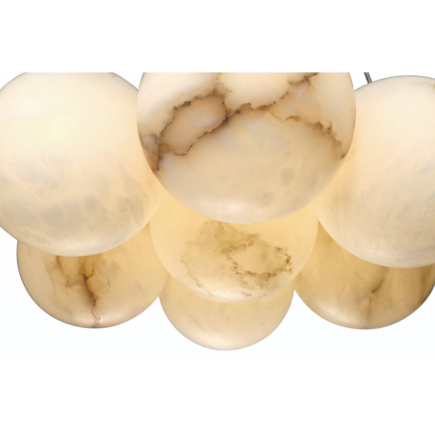Eurofase Lighting Kepler 18" 7-Light Dimmable Integrated LED Gold Chandelier With White Alabaster Shades