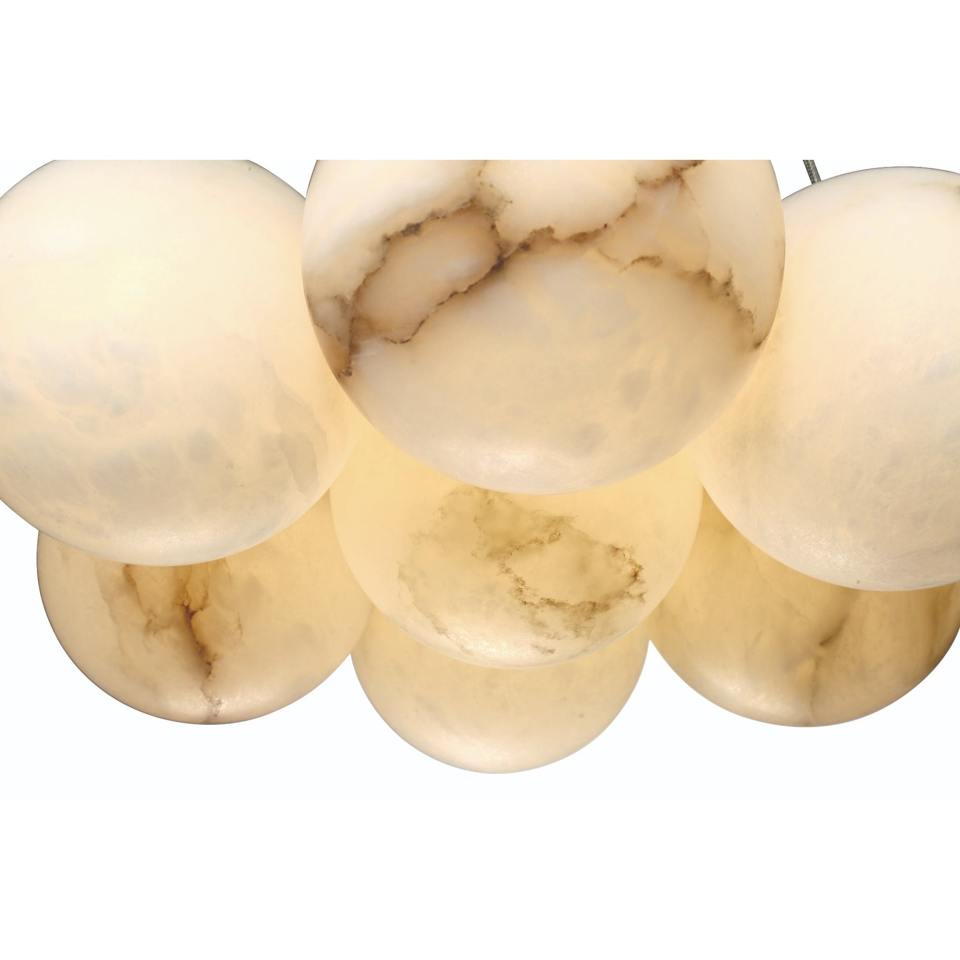 Eurofase Lighting Kepler 18" 7-Light Dimmable Integrated LED Gold Chandelier With White Alabaster Shades