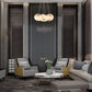 Eurofase Lighting Kepler 18" 7-Light Dimmable Integrated LED Gold Chandelier With White Alabaster Shades
