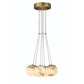 Eurofase Lighting Kepler 18" 7-Light Dimmable Integrated LED Gold Chandelier With White Alabaster Shades