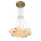 Eurofase Lighting Kepler 29" 19-Light Dimmable Integrated LED Gold Chandelier With White Alabaster Shades