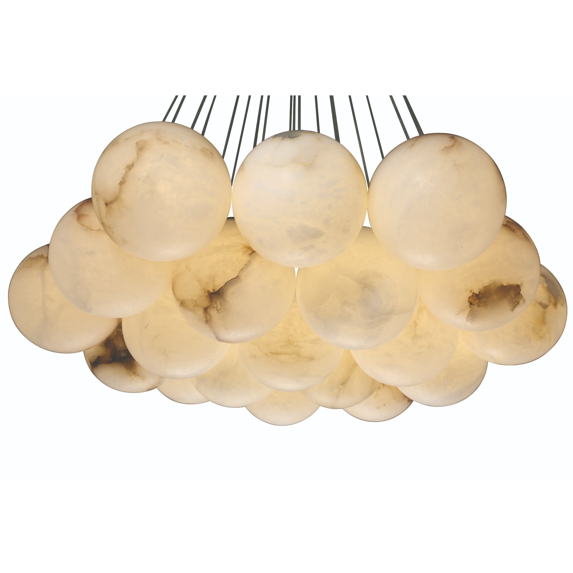 Eurofase Lighting Kepler 29" 19-Light Dimmable Integrated LED Gold Chandelier With White Alabaster Shades