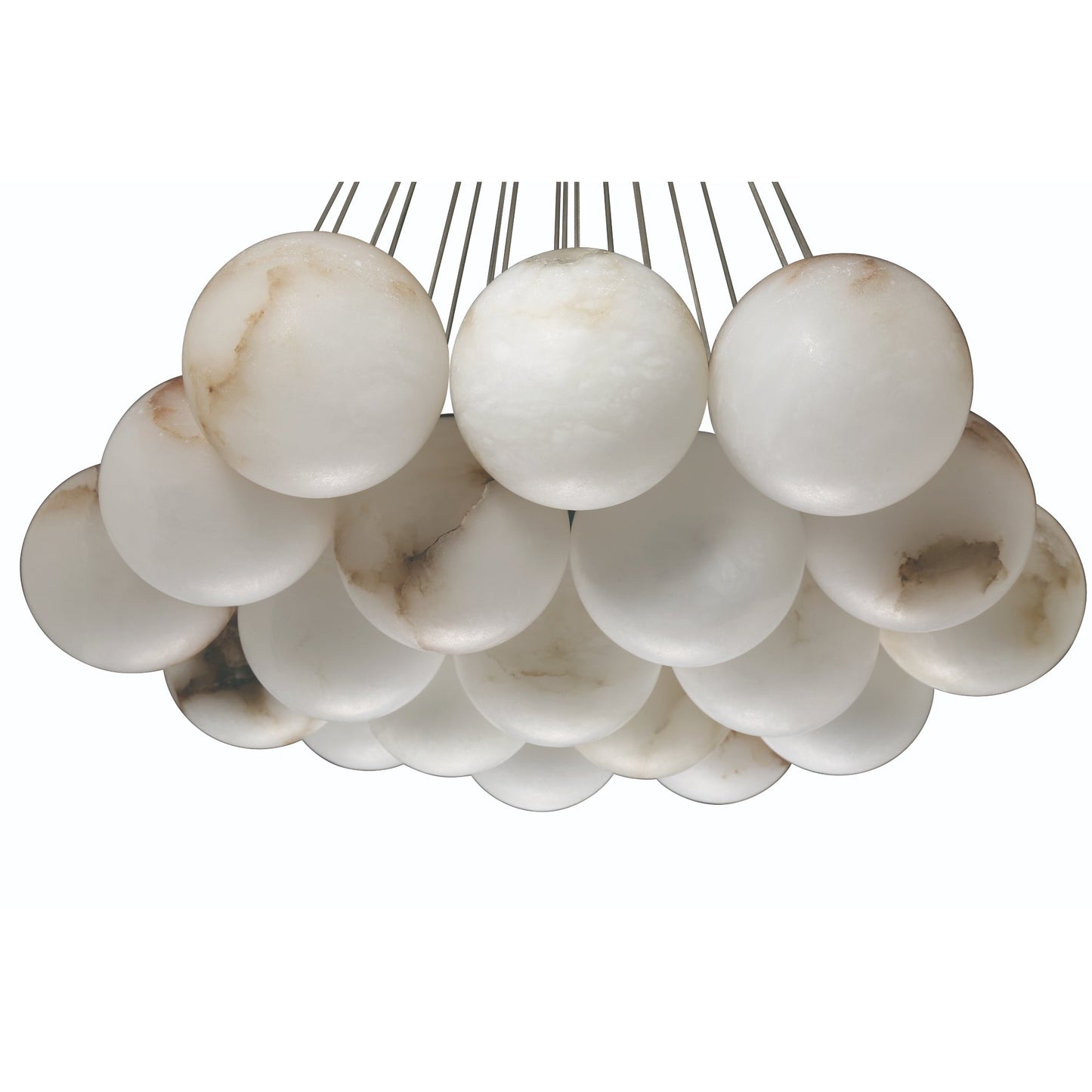 Eurofase Lighting Kepler 29" 19-Light Dimmable Integrated LED Gold Chandelier With White Alabaster Shades