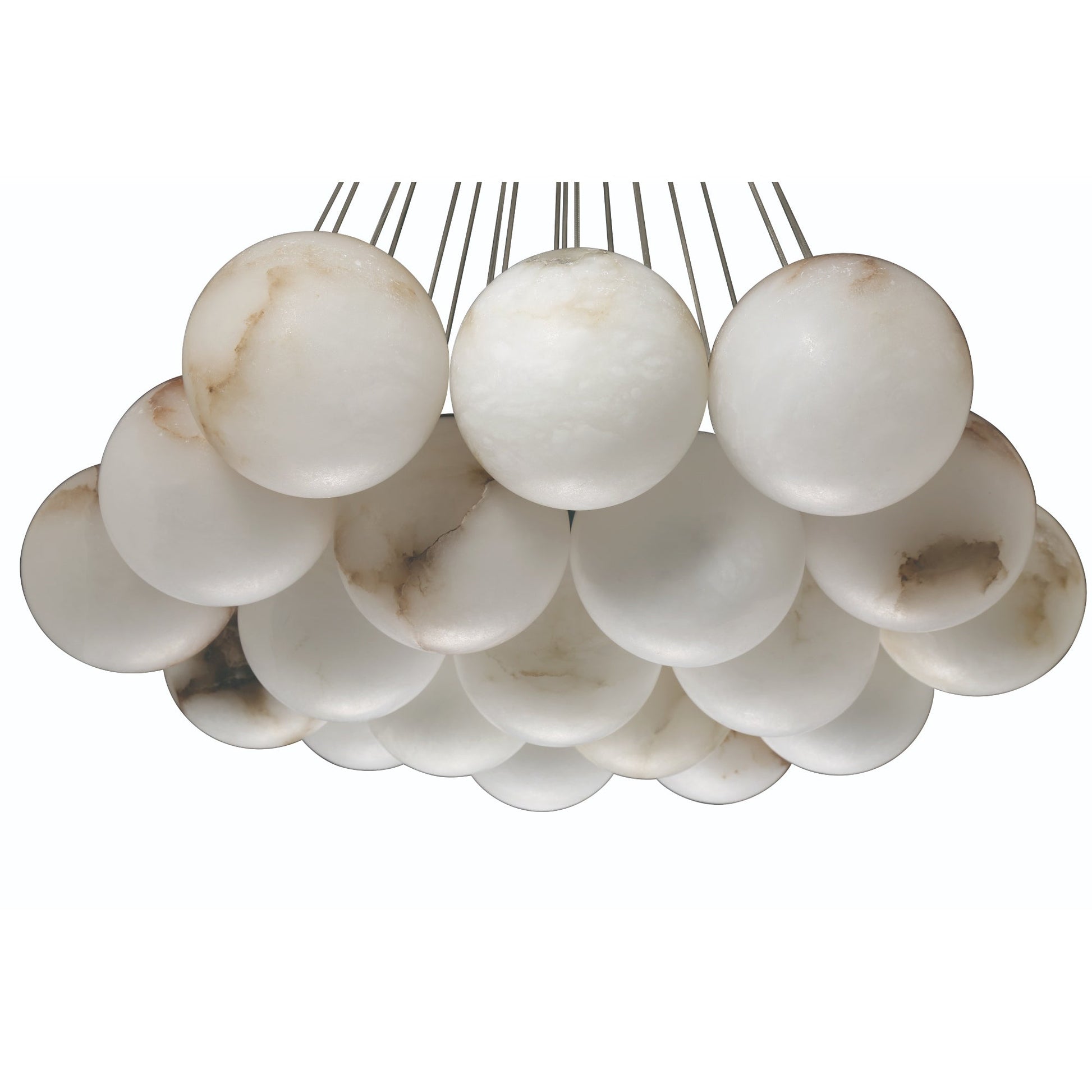 Eurofase Lighting Kepler 29" 19-Light Dimmable Integrated LED Gold Chandelier With White Alabaster Shades