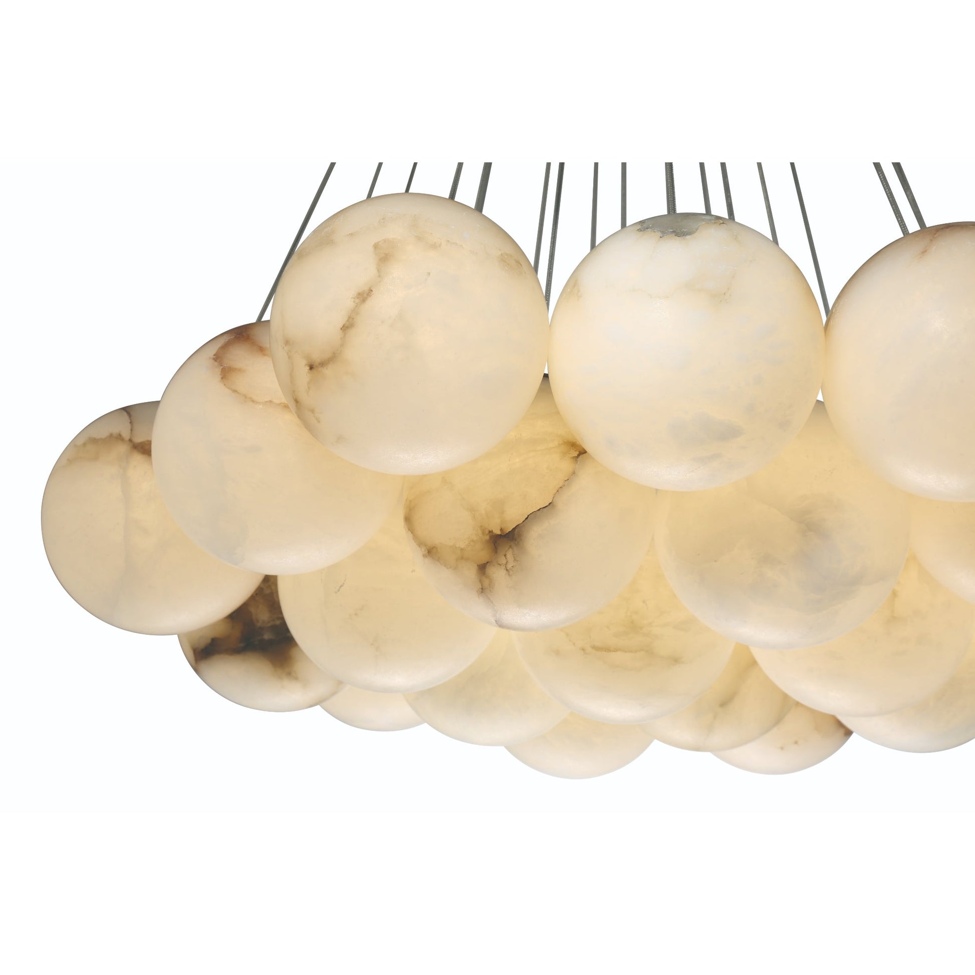 Eurofase Lighting Kepler 29" 19-Light Dimmable Integrated LED Gold Chandelier With White Alabaster Shades