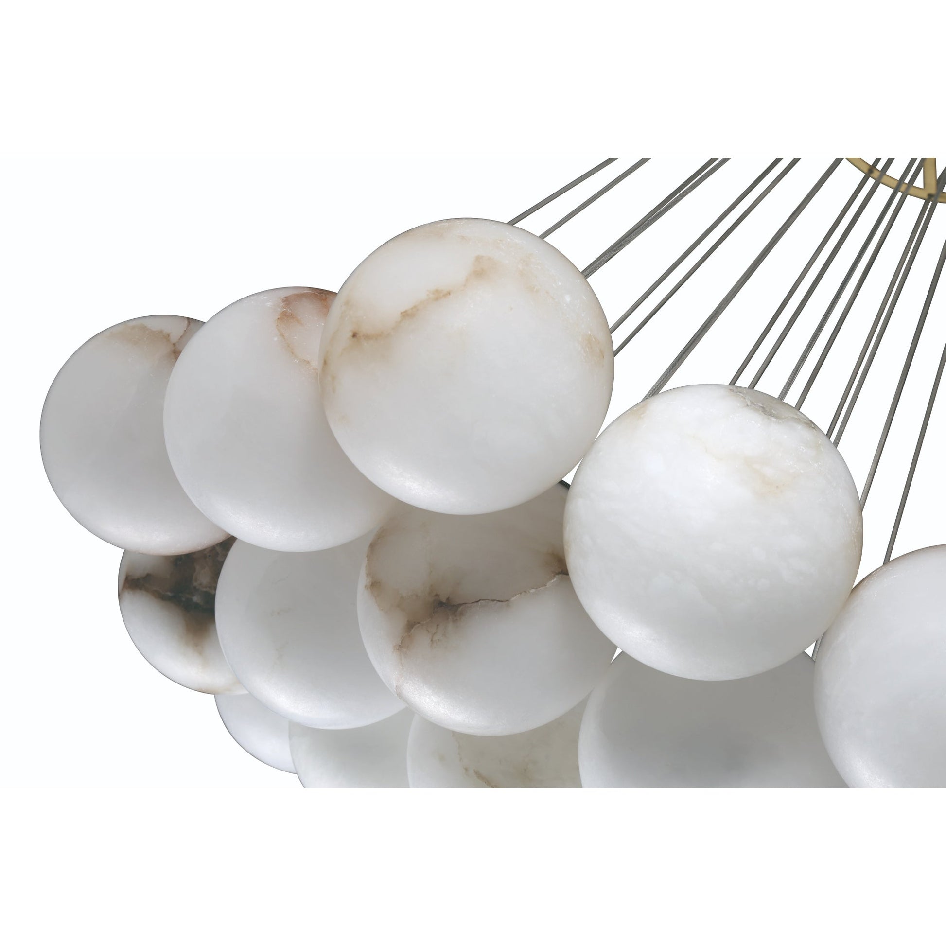 Eurofase Lighting Kepler 29" 19-Light Dimmable Integrated LED Gold Chandelier With White Alabaster Shades