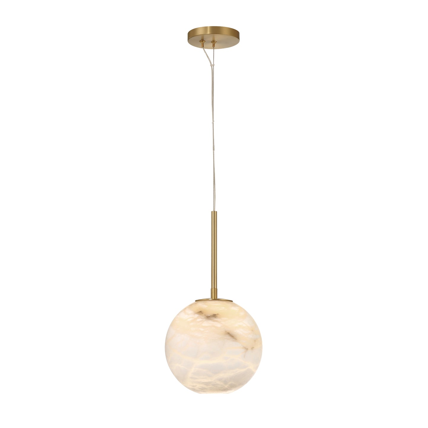 Eurofase Lighting Kepler 8" 1-Light Integrated LED Alabaster Shade Gold Mini Pendant Light