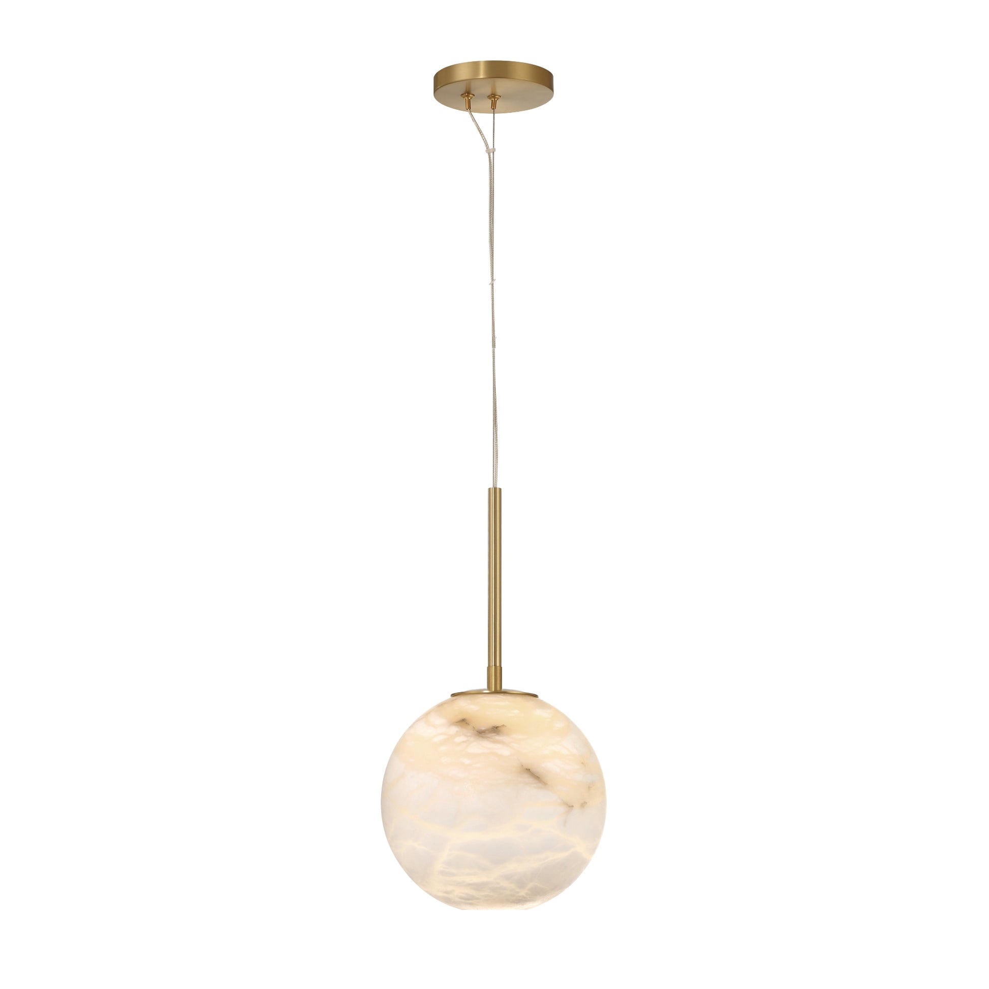 Eurofase Lighting Kepler 8" 1-Light Integrated LED Alabaster Shade Gold Mini Pendant Light
