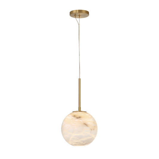Eurofase Lighting Kepler 8" 1-Light Integrated LED Alabaster Shade Gold Mini Pendant Light