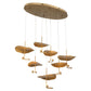 Eurofase Lighting Lagatto 39" 7-Light Dimmable Integrated LED Bronze Metal Oval Chandelier
