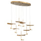 Eurofase Lighting Lagatto 39" 7-Light Dimmable Integrated LED Bronze Metal Oval Chandelier