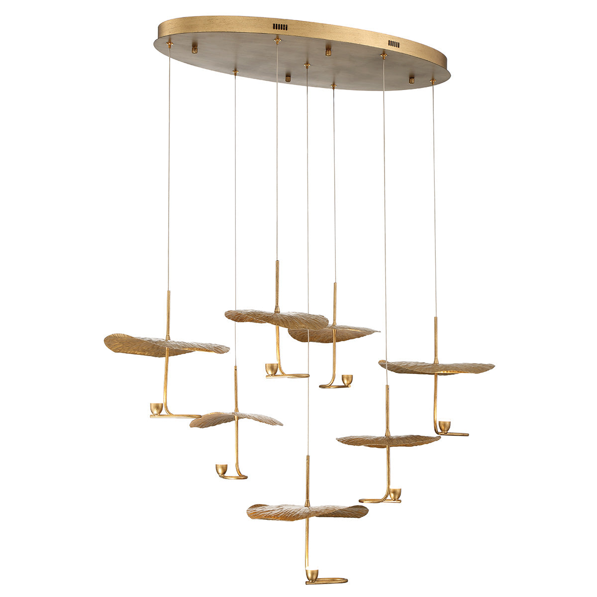 Eurofase Lighting Lagatto 39" 7-Light Dimmable Integrated LED Bronze Metal Oval Chandelier
