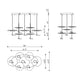 Eurofase Lighting Lagatto 39" 7-Light Dimmable Integrated LED Bronze Metal Oval Chandelier