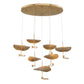 Eurofase Lighting Lagatto 39" 7-Light Dimmable Integrated LED Bronze Metal Oval Chandelier