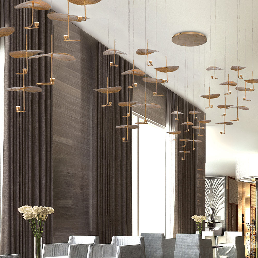 Eurofase Lighting Lagatto 52" 16-Light Dimmable Integrated LED Bronze Metal Chandelier