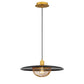 Eurofase Lighting Landigo 18" Dimmable Incandescent Antique Brass Pendant Light With Black Shade