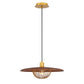 Eurofase Lighting Landigo 18" Dimmable Incandescent Antique Brass Pendant Light With Wood Shade