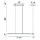 Eurofase Lighting Landor 32" Linear Dimmable Integrated LED Chrome Pendant Light With White Acrylic Tube Shade