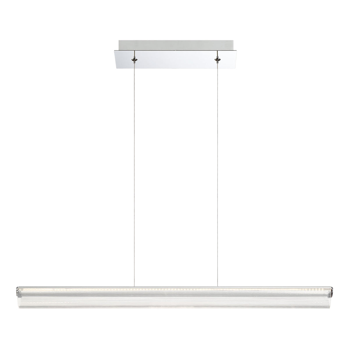 Eurofase Lighting Landor 32" Linear Dimmable Integrated LED Chrome Pendant Light With White Acrylic Tube Shade