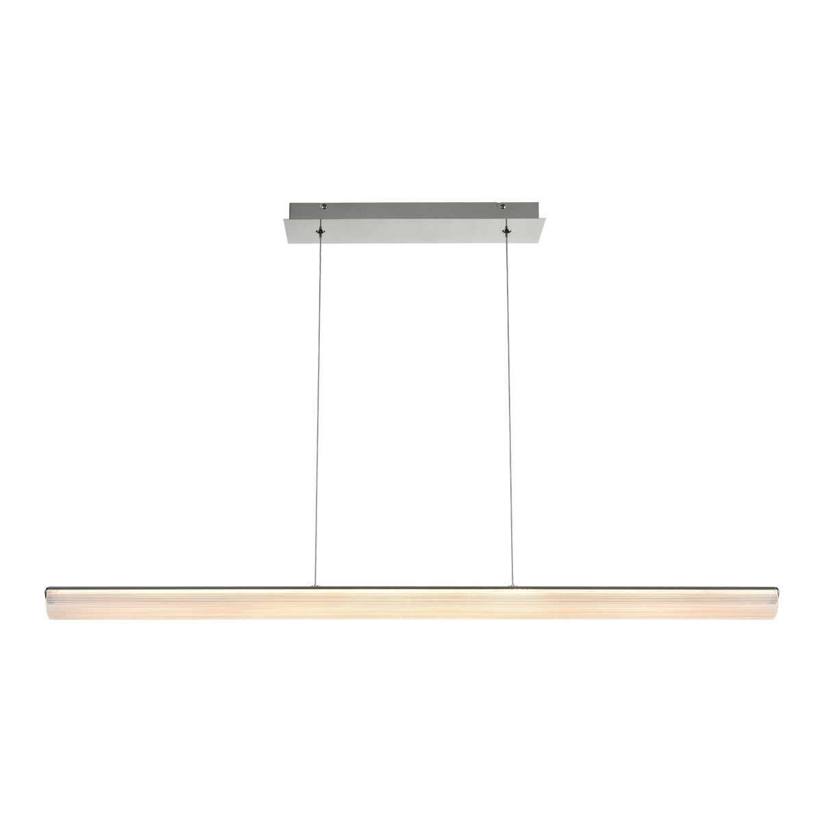 Eurofase Lighting Landor 47" Linear Dimmable Integrated LED Chrome Pendant Light With White Acrylic Tube Shade