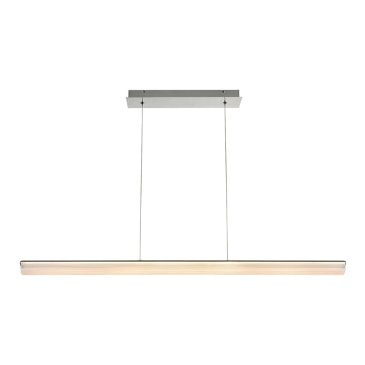 Eurofase Lighting Landor 47" Linear Dimmable Integrated LED Chrome Pendant Light With White Acrylic Tube Shade