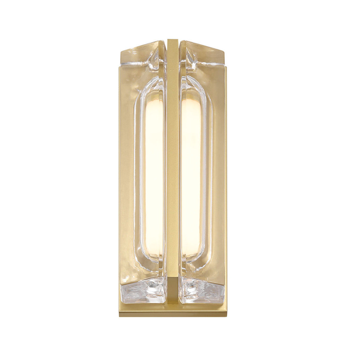 Eurofase Lighting Langferd 12" 1-Light Integrated LED Glass Shade Gold Steel Outdoor Wall Sconce