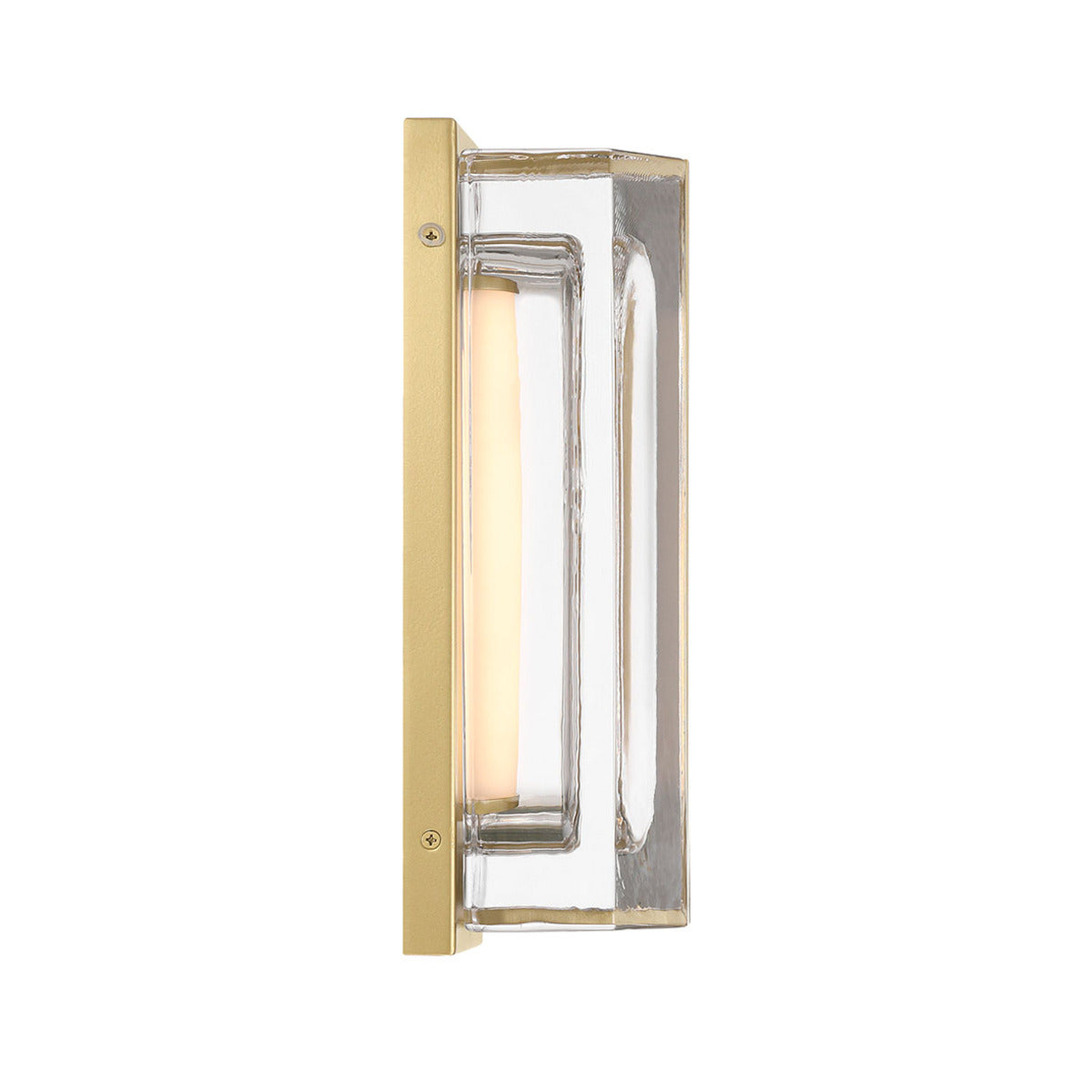 Eurofase Lighting Langferd 12" 1-Light Integrated LED Glass Shade Gold Steel Outdoor Wall Sconce