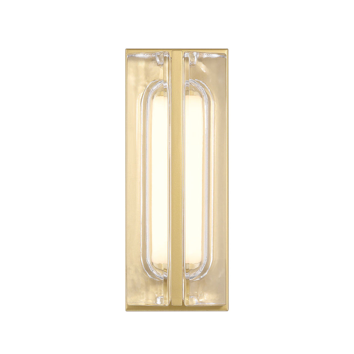 Eurofase Lighting Langferd 12" 1-Light Integrated LED Glass Shade Gold Steel Outdoor Wall Sconce