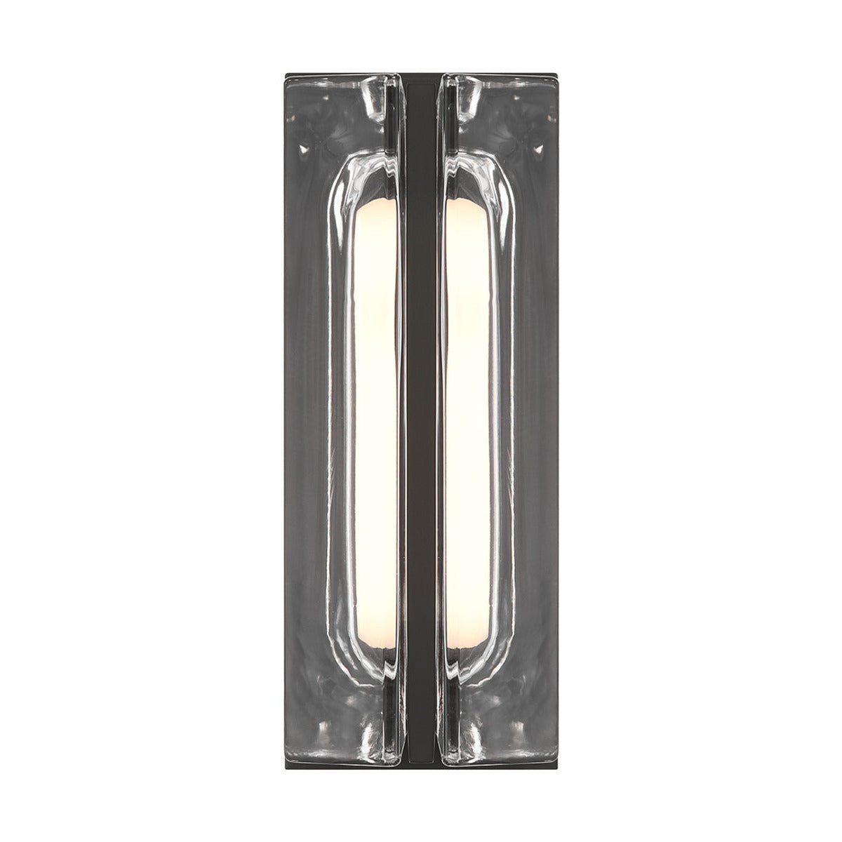 Eurofase Lighting Langferd 12" 1-Light Integrated LED Glass Shade Matte Black Steel Outdoor Wall Sconce