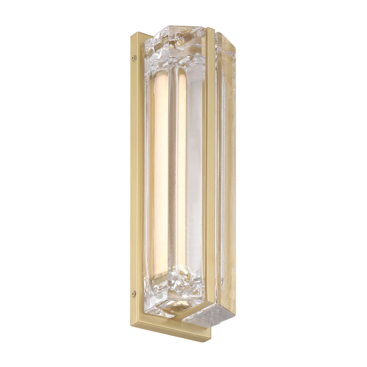 Eurofase Lighting Langferd 16" 1-Light Integrated LED Glass Shade Gold Steel Outdoor Wall Sconce
