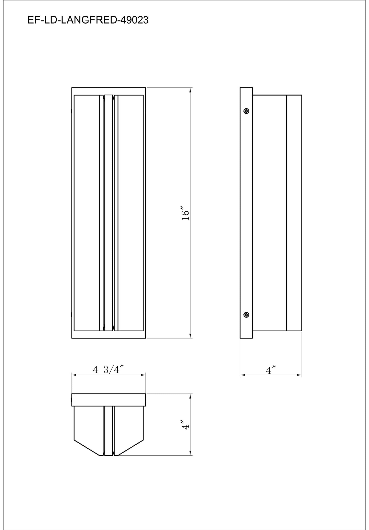 Eurofase Lighting Langferd 16" 1-Light Integrated LED Glass Shade Matte Black Steel Outdoor Wall Sconce