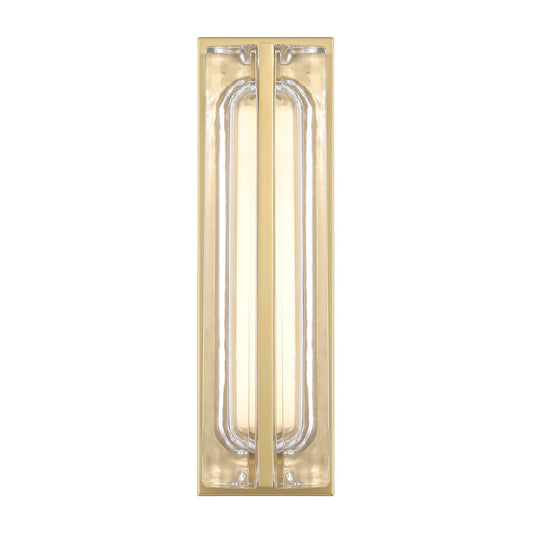 Eurofase Lighting Langferd 16" 1-Light Integrated LED Glass Shade Gold Steel Outdoor Wall Sconce