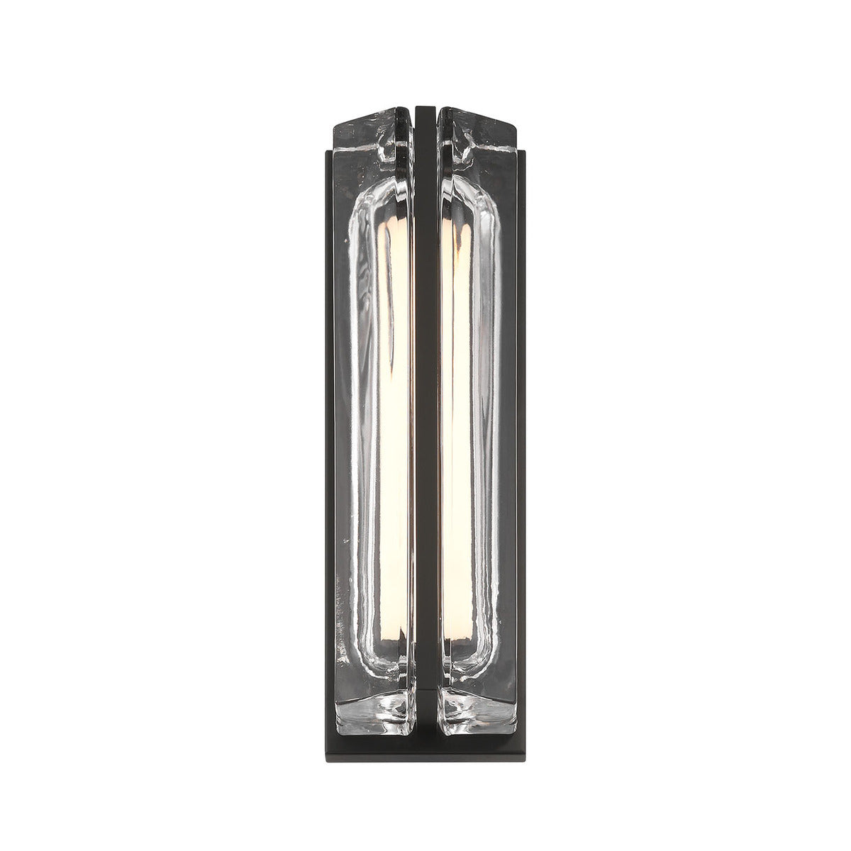 Eurofase Lighting Langferd 16" 1-Light Integrated LED Glass Shade Matte Black Steel Outdoor Wall Sconce