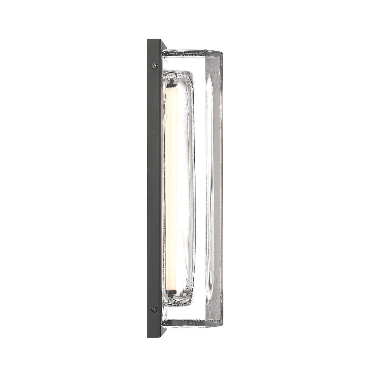 Eurofase Lighting Langferd 16" 1-Light Integrated LED Glass Shade Matte Black Steel Outdoor Wall Sconce