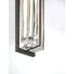 Eurofase Lighting Langferd 16" 1-Light Integrated LED Glass Shade Matte Black Steel Outdoor Wall Sconce