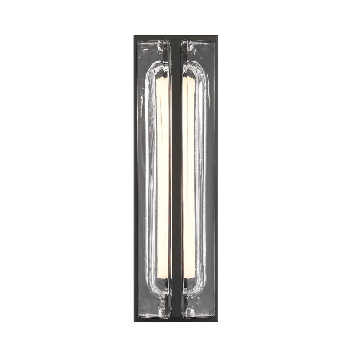 Eurofase Lighting Langferd 16" 1-Light Integrated LED Glass Shade Matte Black Steel Outdoor Wall Sconce