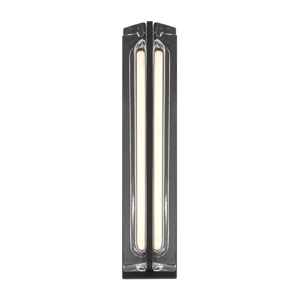 Eurofase Lighting Langferd 24" 1-Light Integrated LED Glass Shade Matte Black Steel Outdoor Wall Sconce