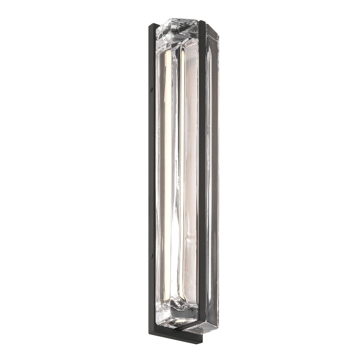 Eurofase Lighting Langferd 24" 1-Light Integrated LED Glass Shade Matte Black Steel Outdoor Wall Sconce