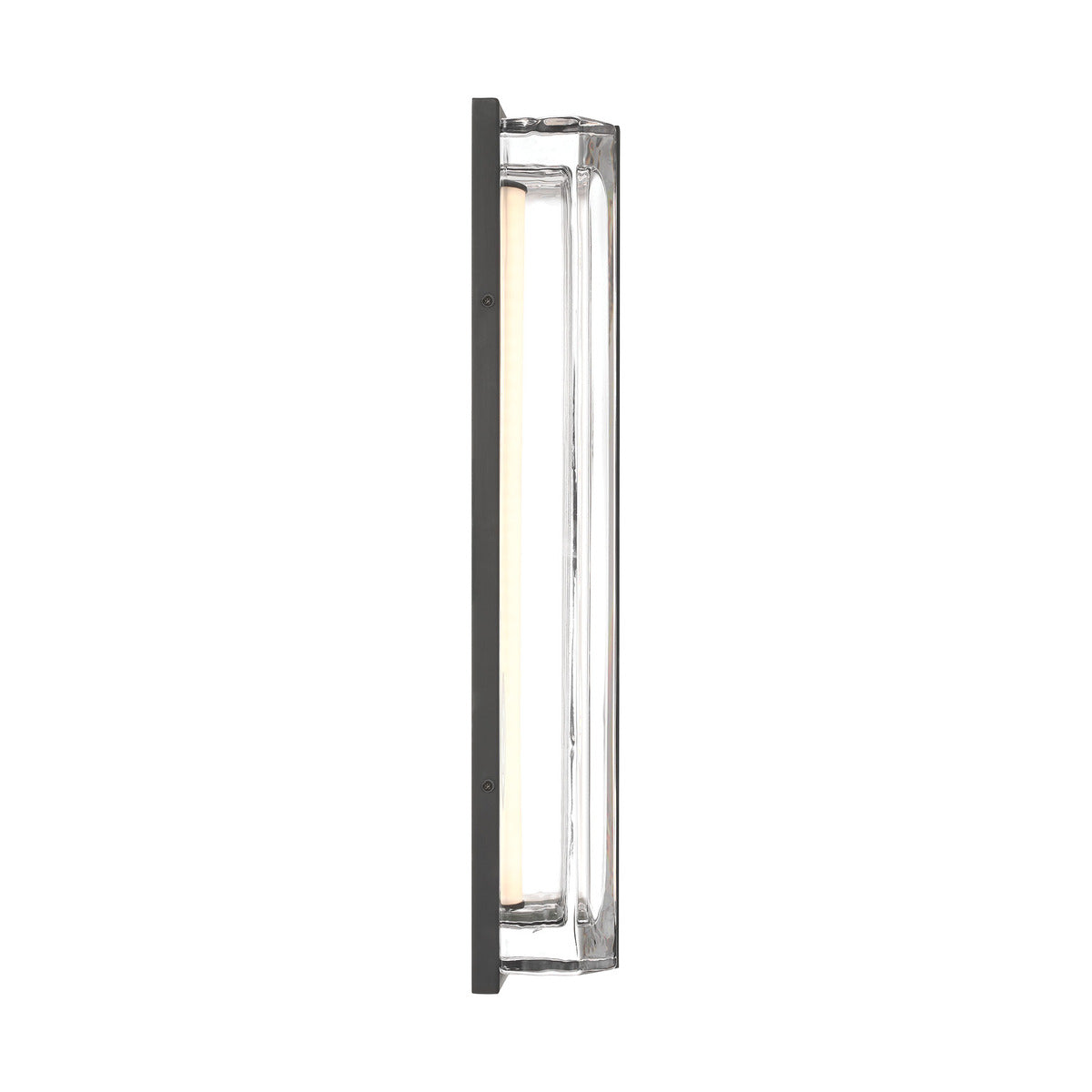 Eurofase Lighting Langferd 24" 1-Light Integrated LED Glass Shade Matte Black Steel Outdoor Wall Sconce