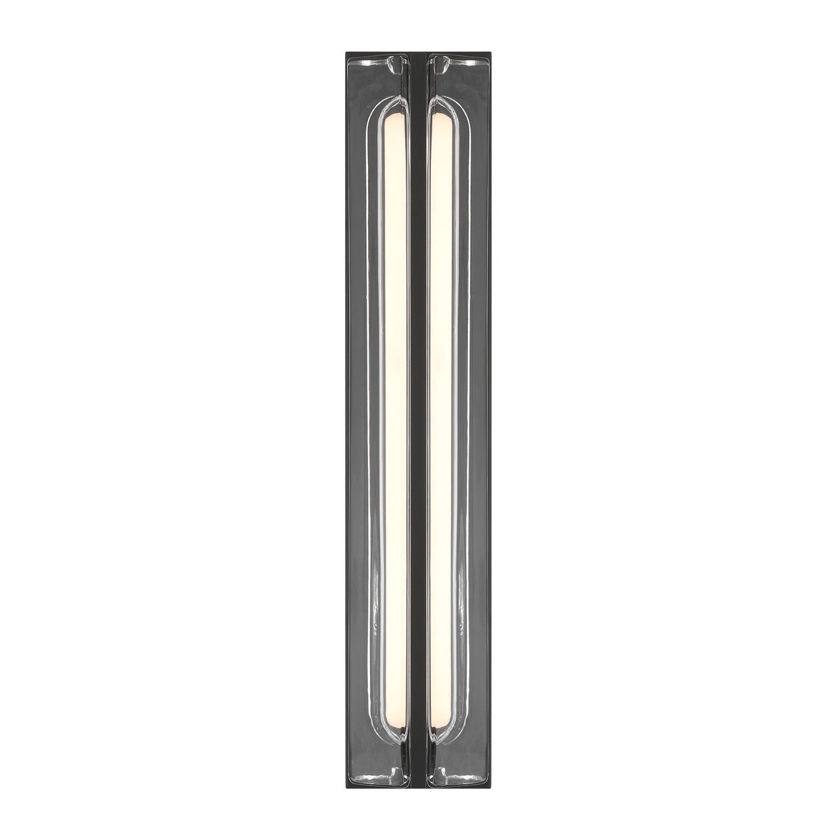 Eurofase Lighting Langferd 24" 1-Light Integrated LED Glass Shade Matte Black Steel Outdoor Wall Sconce