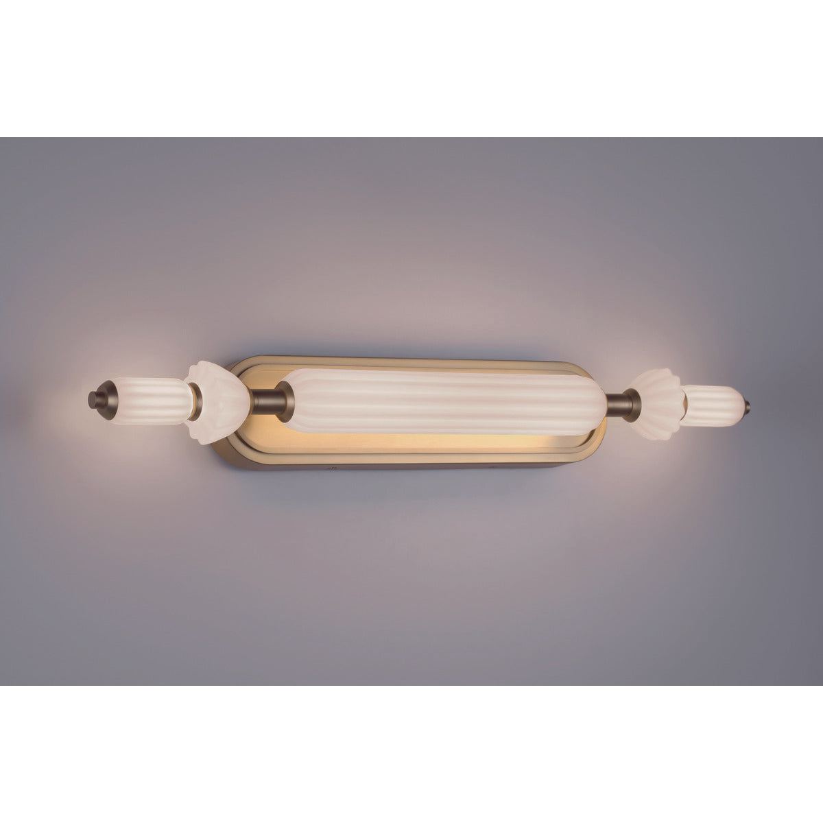 Eurofase Lighting Lansdowne 31" 1-Light Integrated LED Glass Shade Gold Steel Vanity Light