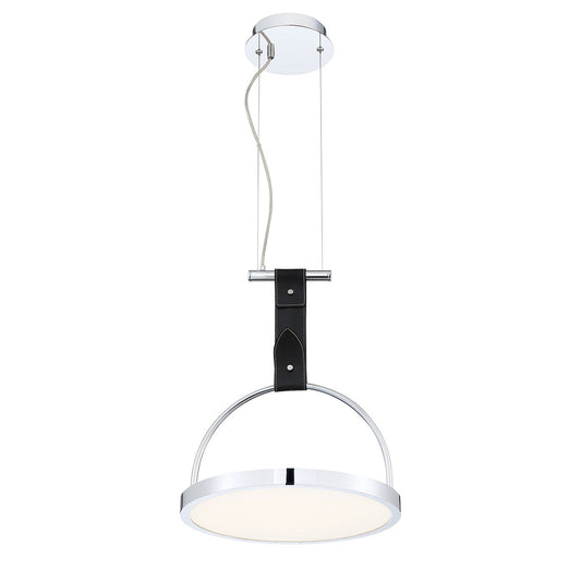 Eurofase Lighting Lappin 16" Large Round Dimmable Integrated LED Chrome Pendant Light