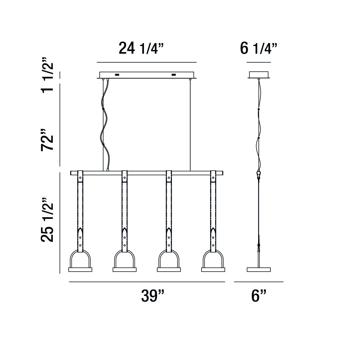 Eurofase Lighting Lappin 39" 4-Light Dimmable Integrated LED Chrome Linear Pendant Light